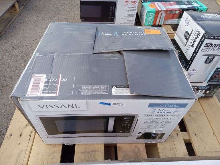 Vissani 1.1 Cu. Ft. Stainless Steel Countertop Microwave Model