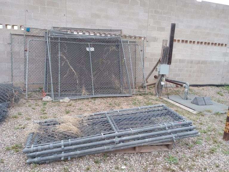 (11 Qty) Chain Link Panels 8ft16ft Length, 7ft H , (4 Qty) 32in x 8ft