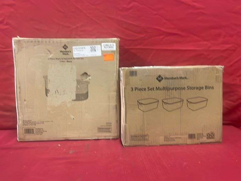 (2PC) Members Mark Multipurpose Storage Bins, Rope & Basket Set