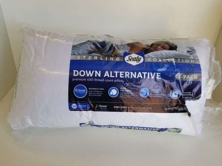 2pk Sealy King Down Alternative Pillows Sierra Auction Management Inc