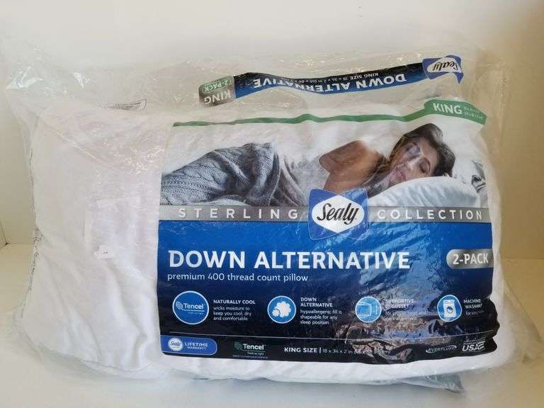 2pk Sealy Down Alternative Pillows, King Sierra Auction Management Inc