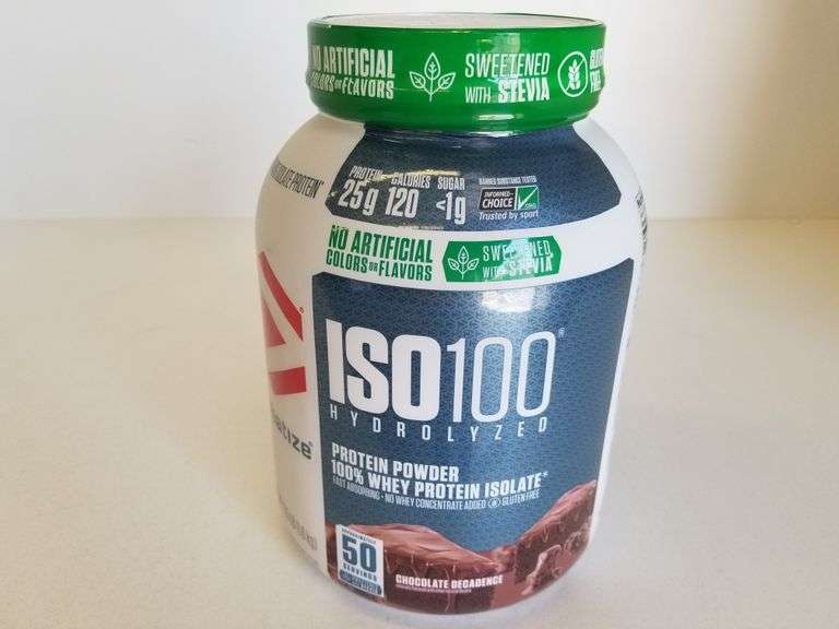 ISO100 Whey Protein Powder, 50 Servings, Chocolate Sierra Auction