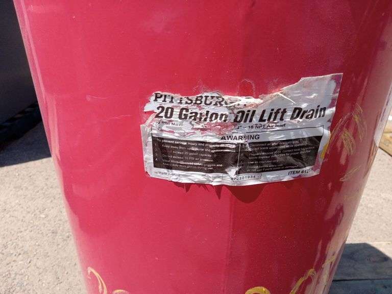 Pittsburgh 20 Gallon Oil Lift Drain Sierra Auction Management Inc