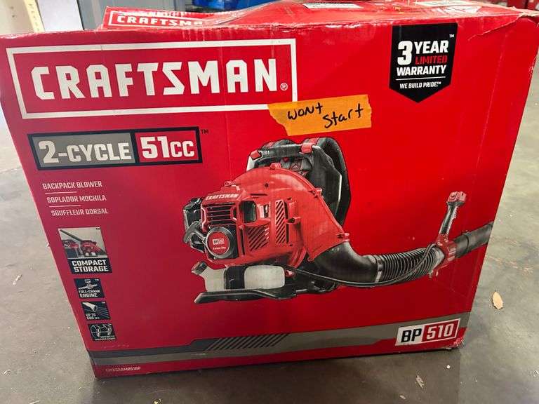 Craftsman Backpack Blower ( wont start ) Sierra Auction Management Inc
