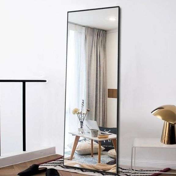 Neutype 64.17 in. H x 21.26 in. W Oversized Black Metal Modern Classic