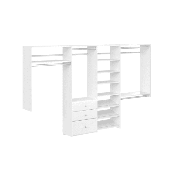 Closet Evolution Dual Tower 96 in. W 120 in. W Classic White Wood Closet System 1004670902