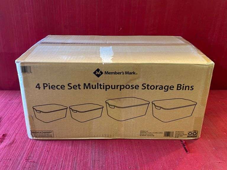 Members Mark 4Piece Set MultiPurpose Storage Bins Sierra Auction Management Inc