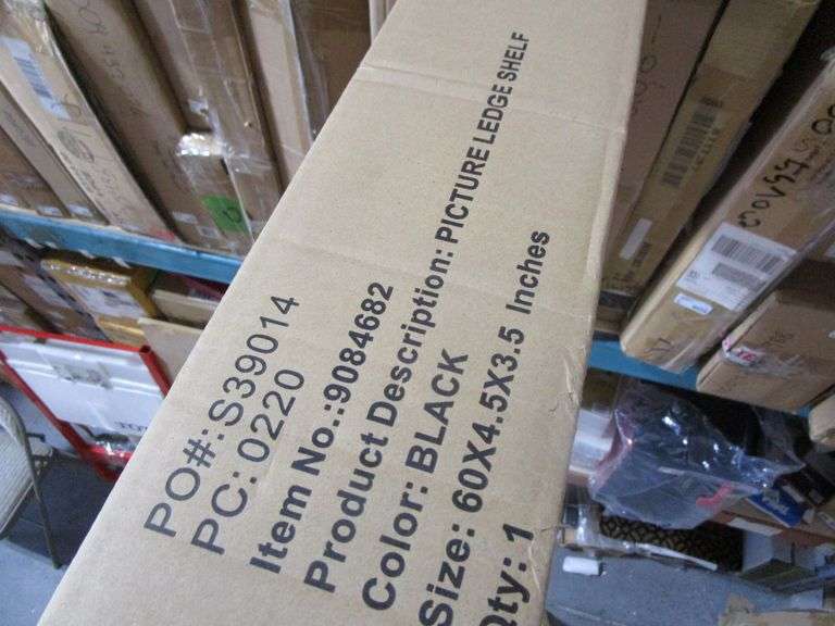 InPlace 60 in. W x 4.5 in. D x 3.5 in. H Black MDF Large Picture Ledge