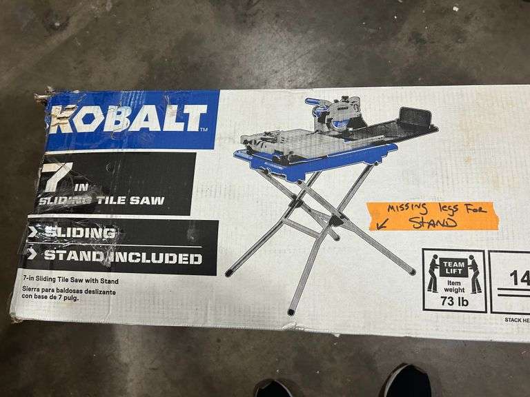 Kobalt Wet Tile Saw ( missing legs for stand ) Sierra Auction