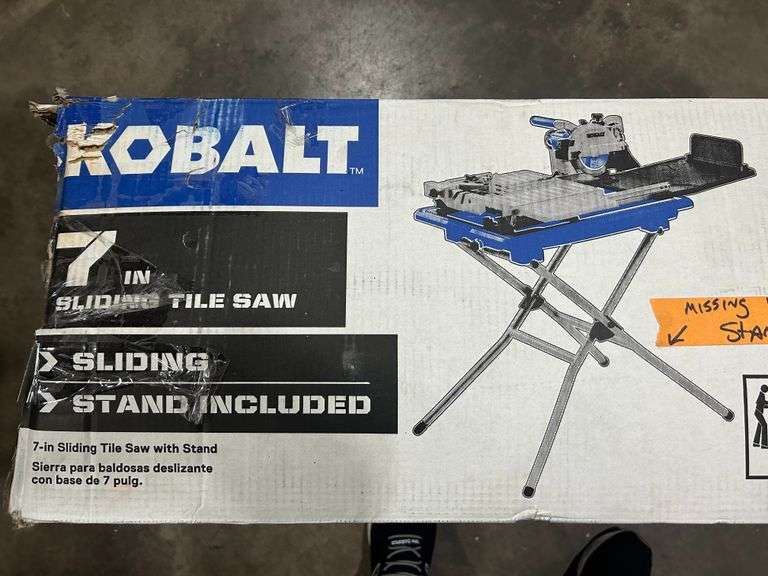 Kobalt Wet Tile Saw ( missing legs for stand ) Sierra Auction