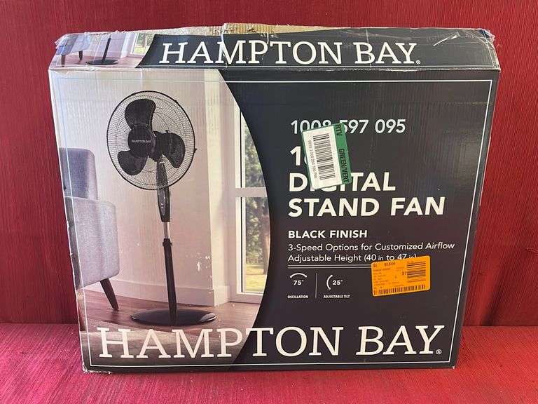 Hampton Bay 16” Digital Stand Fan With A Black Finish Sierra Auction