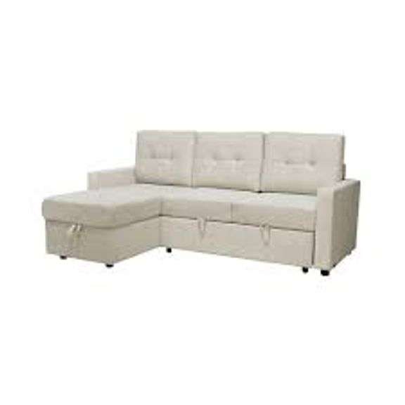 Abbyson Living Kylie Storage Sofa Bed Reversible Sectional, Cream
