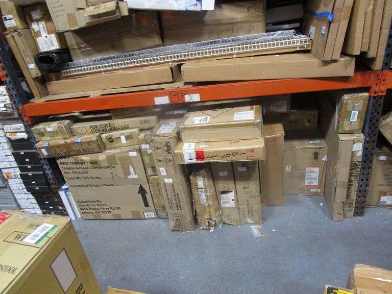 Shelf lot w/ Tolston 4Piece Wicker Outdoor Patio Conversation Set with