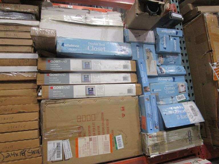 Contents of Shelf including Closetmaid Drawers, Organizers, Floating