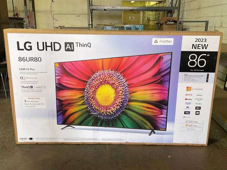 LG UHD Ai ThinQ 86” Tv Model 86UR80 Sierra Auction Management Inc