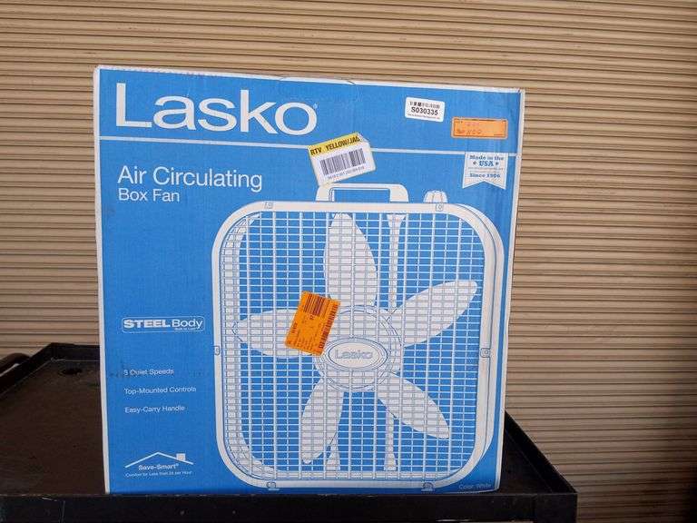 2PC Lasko Air Circulation Box Fan Sierra Auction Management Inc