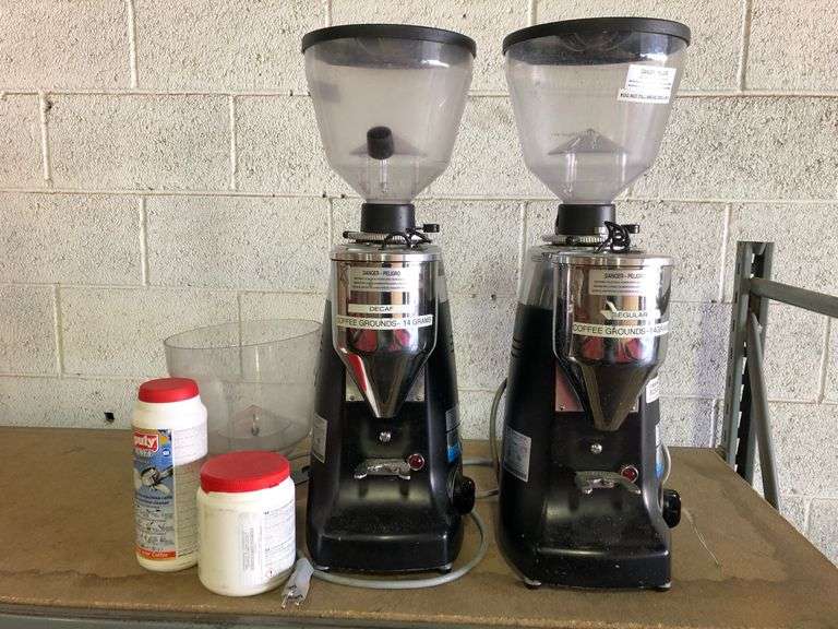 (2PC) Mazzer Luigi Srl Espresso Grinder Includes Extra Hopper And