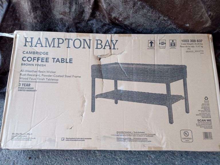 Hampton Bay Cambridge Coffee Table Sierra Auction Management Inc