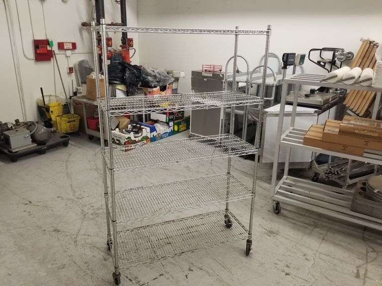5Tier NSF Rack on Wheels 48"x18"x77"H Sierra Auction Management Inc
