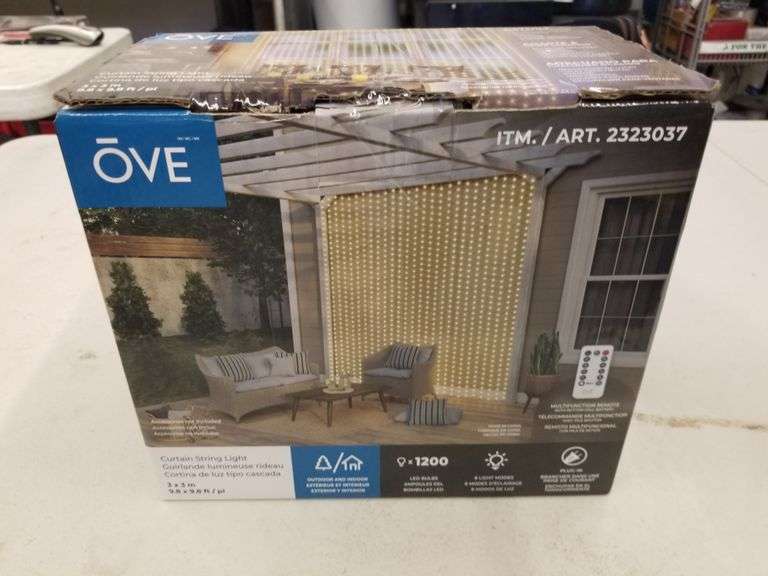 OVE Curtain String Lights 9.8ft x 9.8ft Sierra Auction Management Inc