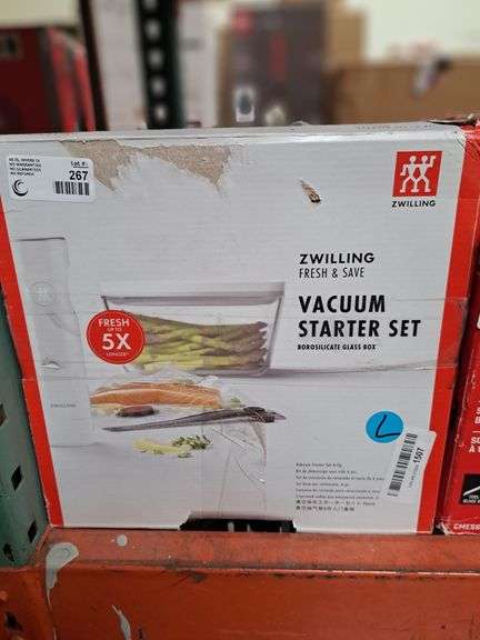 ZWILLING Vacuum Sealer Bag Starter Set, 4-Piece, Preserve Food Freshness, Cordless Pump
