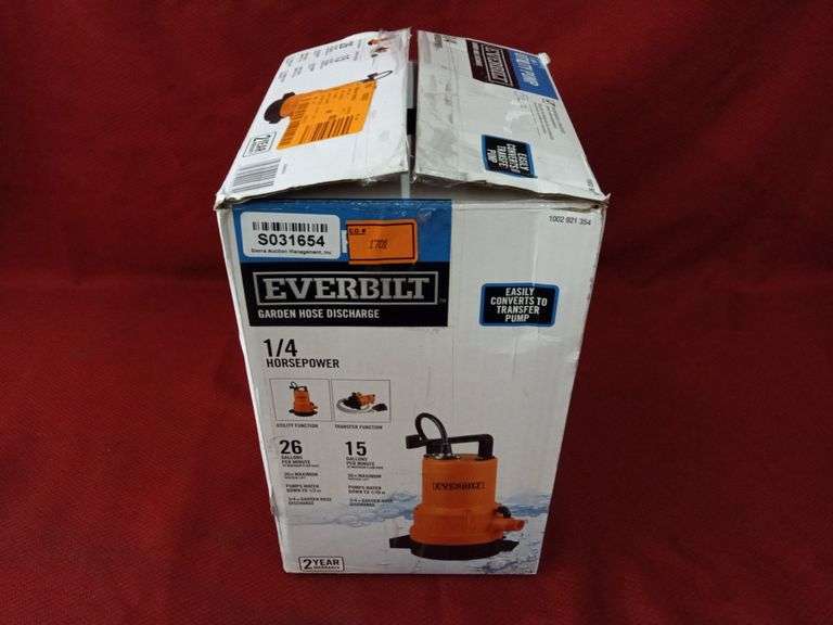 Everbilt 2in1 Utility Pump Garden House Discharge Sierra Auction