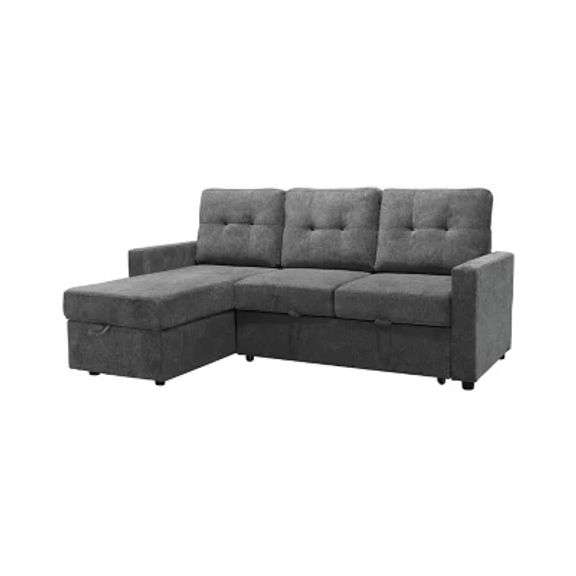 Abbyson Living Kylie Storage Sofa Bed Reversible Sectional, Dark Gray