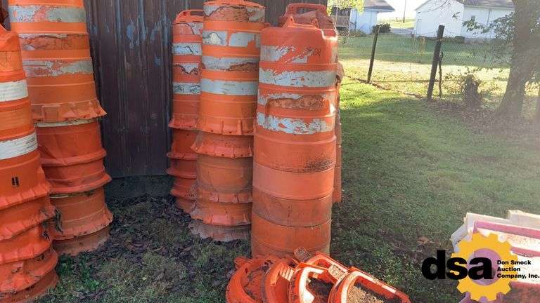 Miscellaneous Orange Construction Barrels,
