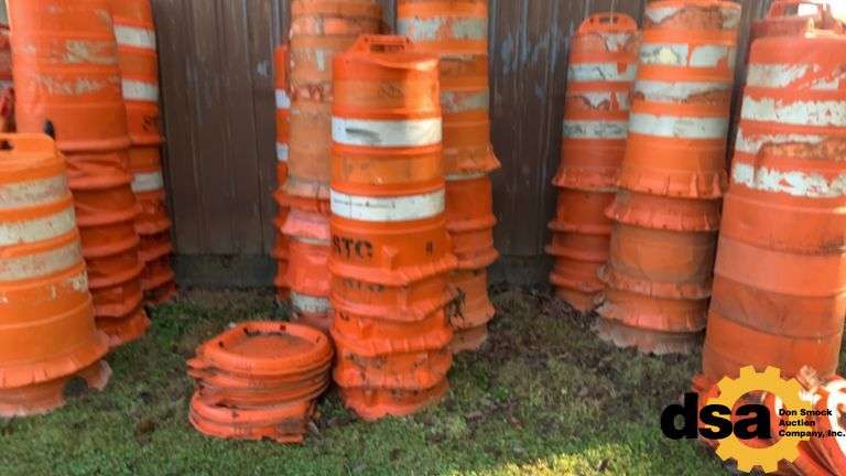 Miscellaneous Orange Construction Barrels,