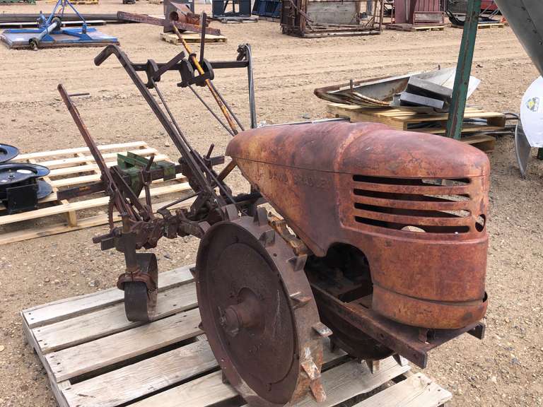 Old Montgomery wards walk behind tractor Smith Sales Co. Auctioneers