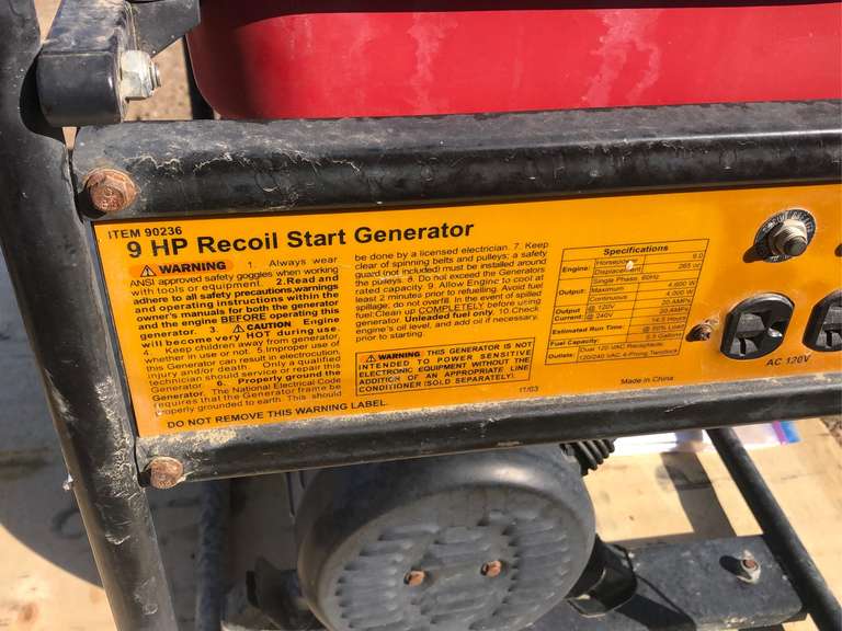 Chicago electric generator Smith Sales Co. Auctioneers