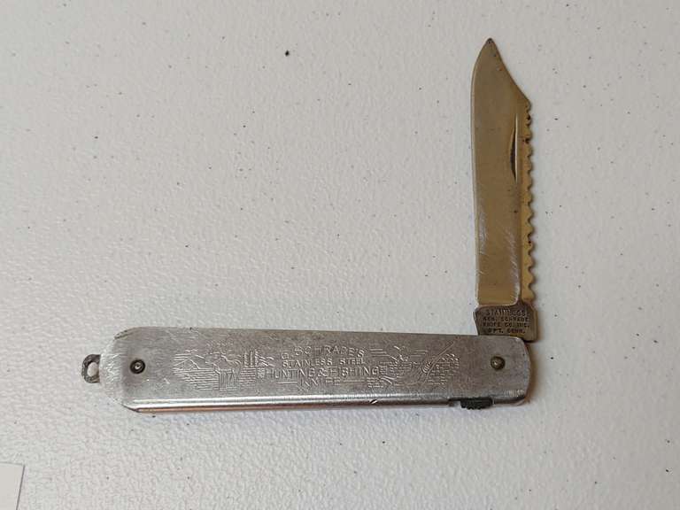 Vintage G Schrade Stainless Steel Hunting & Fishing Knife South Auction