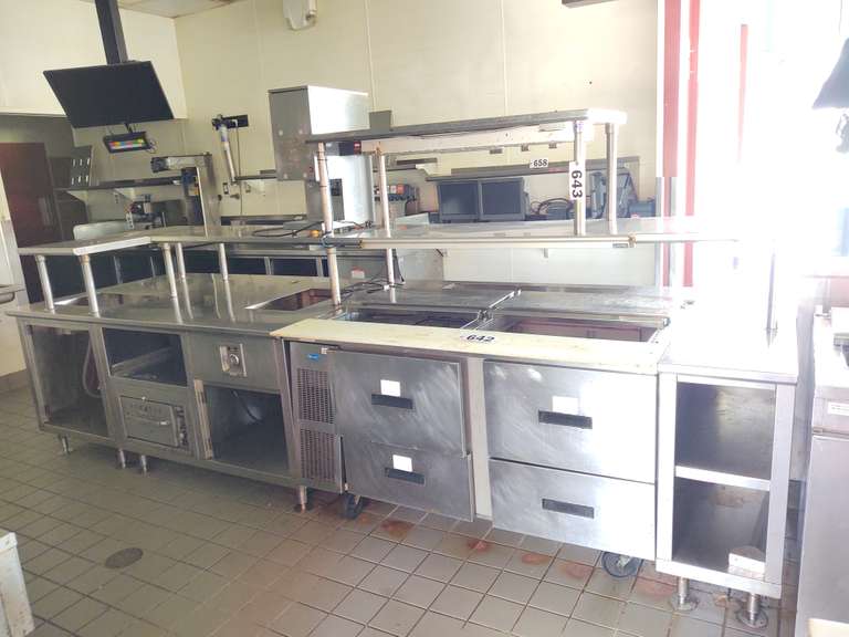 Large John Boos stainless kitchen prep table system ...