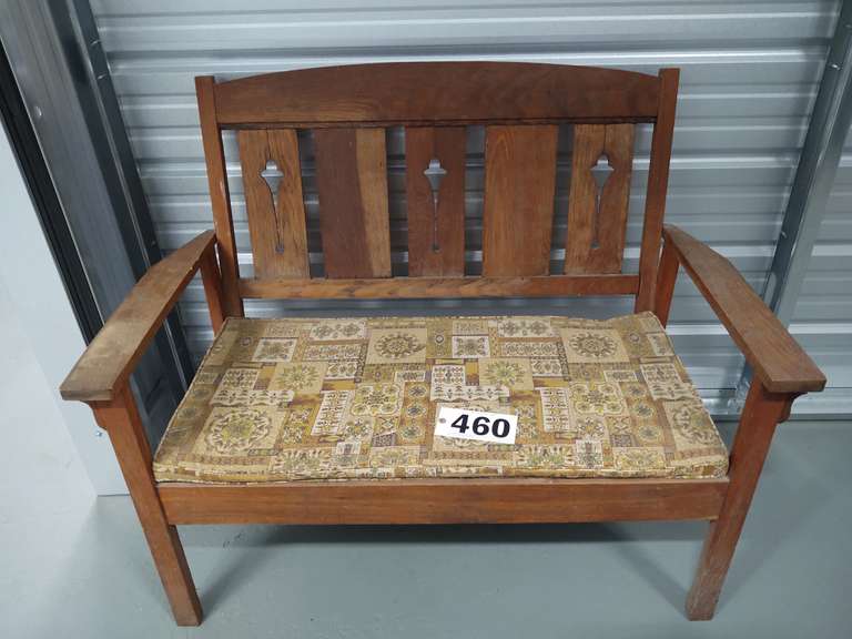Vintage wooden patio loveseat South Auction