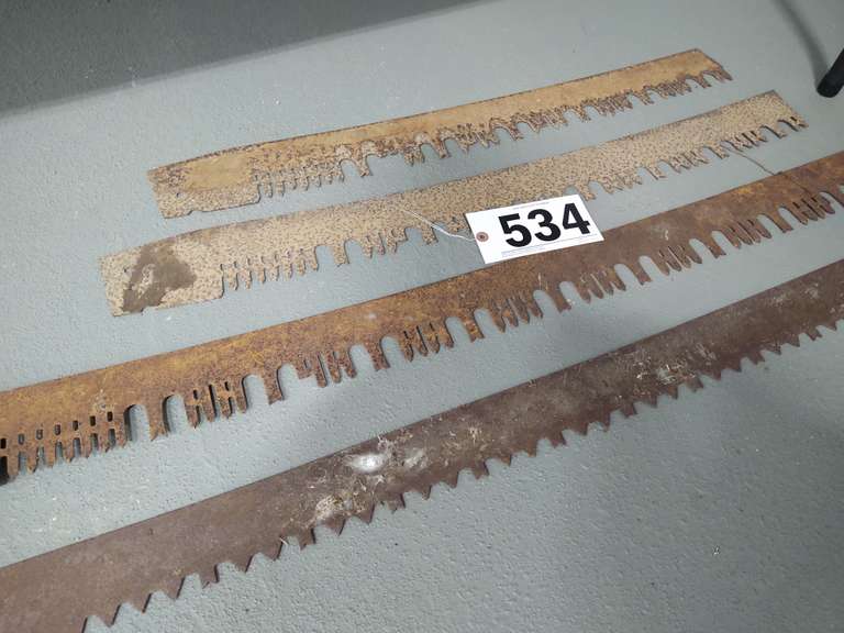 Lot of 4 antique crosscut saw blades South Auction