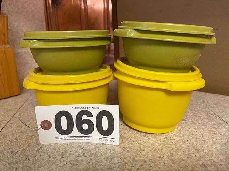 Green and yellow tupperware set South Auction