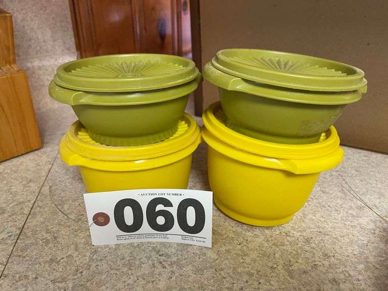 Green and yellow tupperware set South Auction