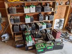 VERY large bulk lot of 47 scrap core batteries - South Auction