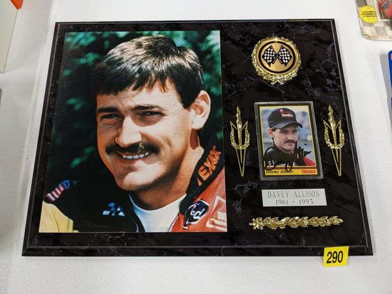 Davey Allison Plaque with Autographed Card South Auction