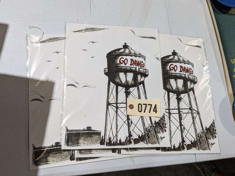 Lot of 3 UGA Prints by James Norris, Juliette, GA South Auction