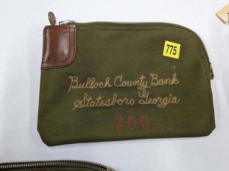 Vintage "Bulloch County Bank" Locking Bank Bag South Auction