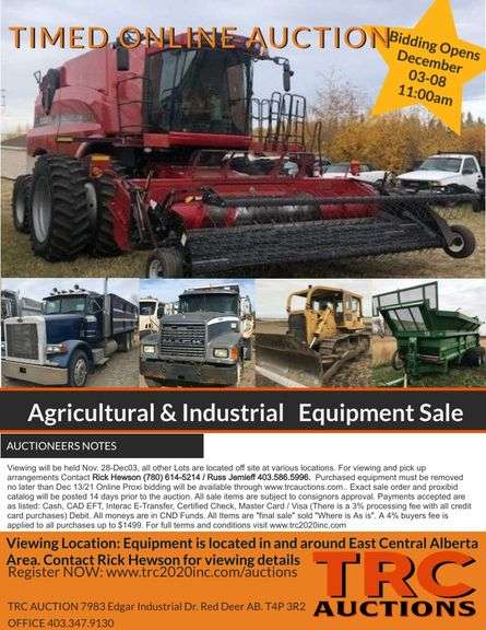 Central Alberta Agricultural & Industrial Consignment Sale