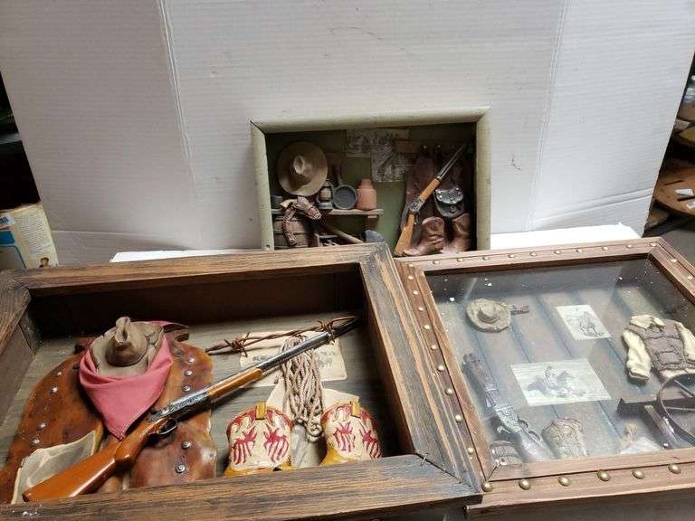 Cowboy Themed Shadow Boxes Trice Auctions