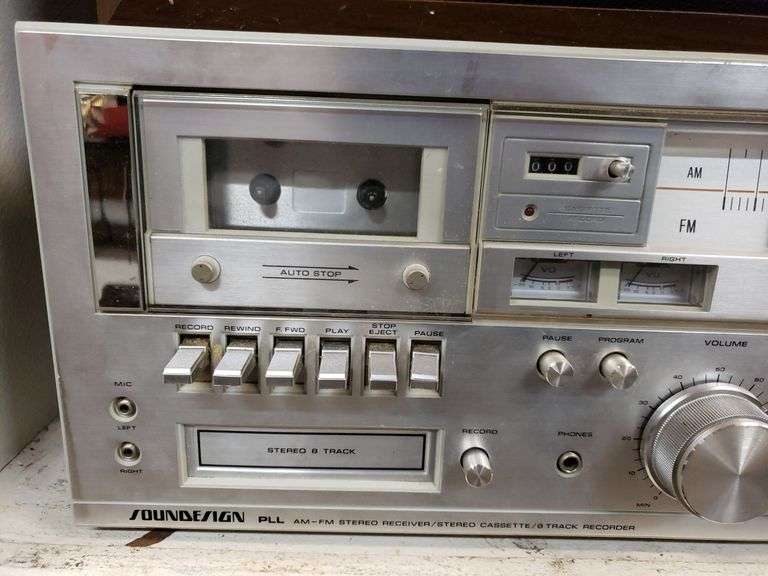 Soundesign PLL Am-Fm Stereo Receiver/Stereo Cassette/ 8 Track Recorder ...