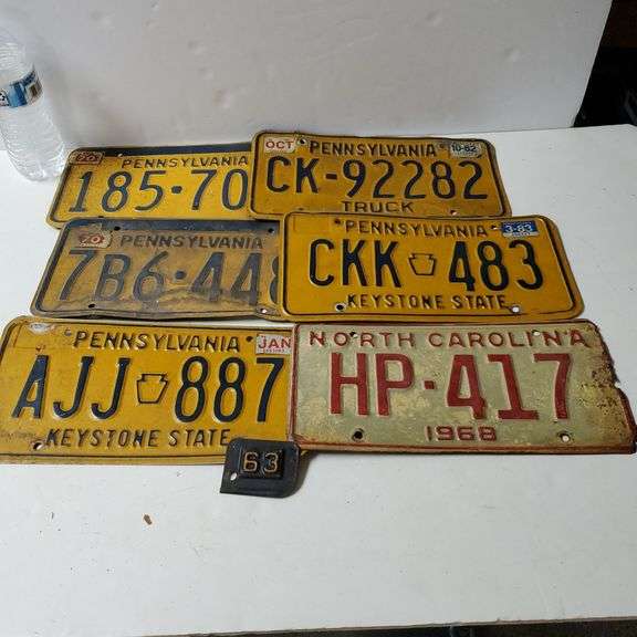 Vintage License Plates PA & NC Trice Auctions