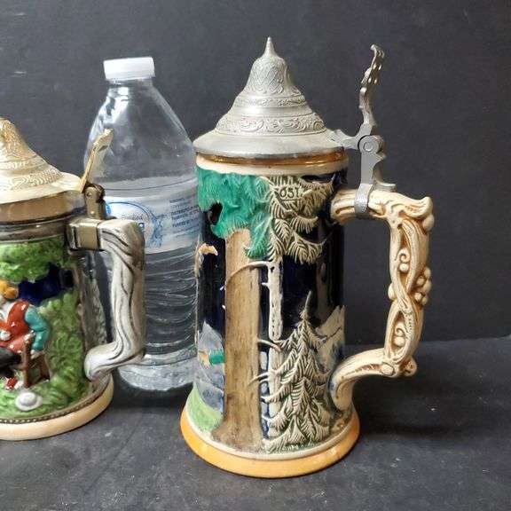 Beer Steins, marked (2) Made In Germany, 5054, Handarbeit Trice Auctions