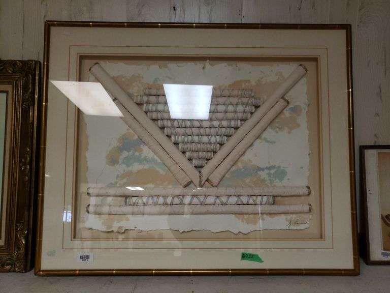 Large Midwestern Style Framed Art. Trice Auctions