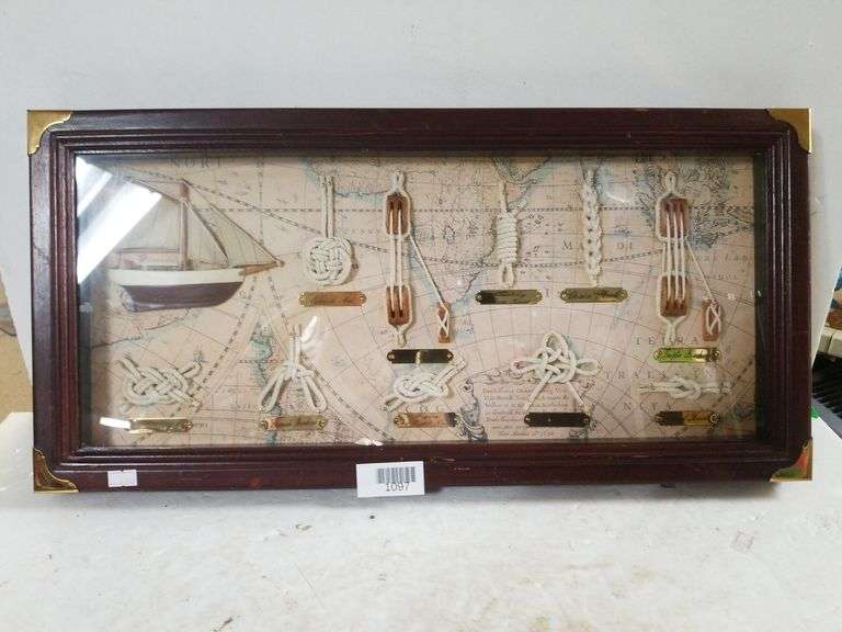 Decorative Display Case Showing Different Nautical Knots Trice Auctions
