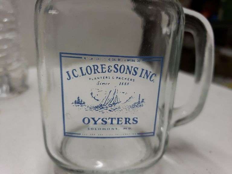 JC Lore And Sons Oysters Drinking Jars Trice Auctions