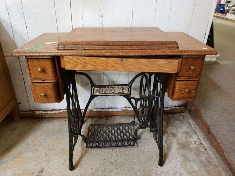 Vintage Singer Sewing Machine Table ONLY Trice Auctions